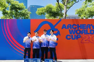 Đội bắn cung Việt Nam đã thi đấu tốt tại Cúp thế giới 2026 ở Thượng Hải (Trung Quốc). Ảnh: MINH MINH