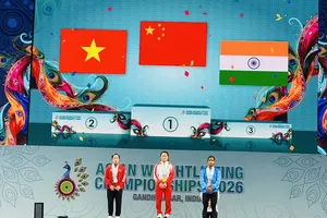 Lực sĩ Hoài Hương đã giành HCB tại hạng cân 53kg nữ tại giải châu Á 2026. Ảnh: MINH MINH