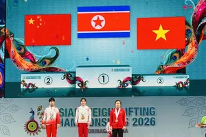 Tuyển thủ Quàng Thị Tâm giành được HCĐ tại giải cử tạ châu Á 2026. Ảnh: MINH MINH