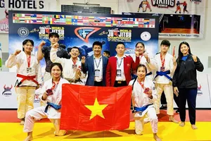 Đội tuyển jujitsu Việt Nam đứng nhất toàn đoàn tại Thổ Nhĩ Kỳ năm nay. Ảnh: TIẾN BÙI