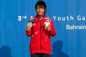 Bùi Ngọc Thảo Thơm từng có huy chương tại Đại hội thể thao trẻ châu Á 2025 và bây giờ tiếp tục có HCV tại giải vật bãi biển trẻ U17 châu Á 2026. Ảnh: MINH MINH
