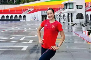 Tuyển thủ Huỳnh Thị Mỹ Tiên tham dự giải đấu tại Đài Bắc Trung Hoa năm nay. Ảnh: M.T