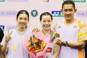 Cầu lông Việt Nam đang có Thu Huyền (ngoài cùng bên trái) là VĐV trẻ triển vọng có chuyên môn tốt. Ảnh: VBF