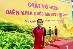 VĐV Vũ Bạch Hà My tại giải đấu trẻ quốc gia 2026. Ảnh: MINH CHIẾN