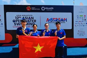 Đội tuyển bơi Việt Nam có HCĐ tại giải vô địch mặt nước mở châu Á 2026. Ảnh: MINH MINH