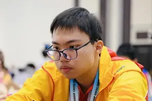 Kỳ thủ Nguyễn Quốc Hy của đội cờ vua nam TPHCM. Ảnh: MINH MINH
