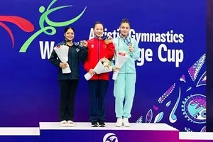 Tuyển thủ Quỳnh Như (giữa) được kỳ vọng sẽ giành suất tham dự ASIAD 20 từ giải vô địch châu Á 2026. Ảnh: MINH SANG