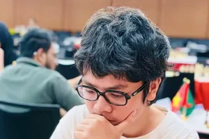Kỳ thủ Đầu Khương Duy có ngôi vô địch nhưng lỡ cơ hội giành thêm chuẩn đại kiện tướng quốc tế. Ảnh: B.VINH