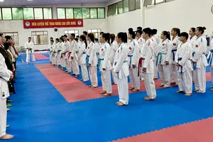 Đội tuyển karate Việt Nam sẽ thi đấu giải vô địch Đông Nam Á 2026 với quyết tâm cao nhất. Ảnh: MINH CHIẾN