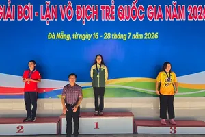 VĐV bơi trẻ của TPHCM đang thi đấu ấn tượng tại thành phố Đà Nẵng. Ảnh: HCMSWIMMING
