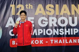 Trần Văn Nguyễn Quốc là gương mặt triển vọng của đội tuyển bơi Việt Nam thời điểm hiện tại. Ảnh: MINH CHIẾN