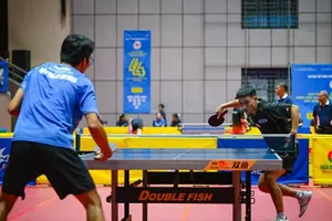 Các tay vợt đang tham dự môn bóng bàn Đại hội thể thao toàn quốc lần thứ X-2026 tại Hải Phòng. Ảnh: BẢO LONG.ND