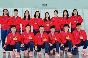 Đội tuyển cầu mây nữ Việt Nam. Ảnh: THÁI XUÂN