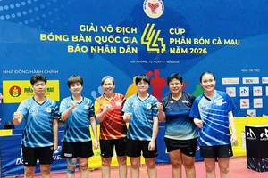 Đội bóng bàn nữ TPHCM đã có HCV nội dung đồng đội tại Đại hội thể thao toàn quốc lần thứ X-2026. Ảnh: LIÊN ĐOÀN BÓNG BÀN VN VTTF