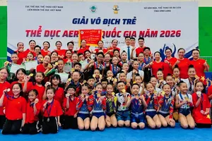 VĐV thể dục aerobic TPHCM vô địch toàn đoàn tại giải trẻ quốc gia 2026. Ảnh: NGUYỄN HẠNH