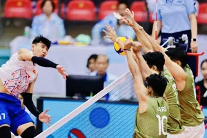 Chủ công Nguyễn Ngọc Thuân của đội tuyển bóng chuyền nam Việt Nam. Ảnh: DŨNG PHƯƠNG