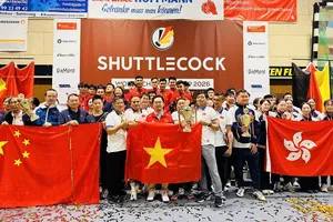 Đội tuyển đá cầu Việt Nam giữ vững vị trí số 1 toàn đoàn năm nay. Ảnh: MINH MINH