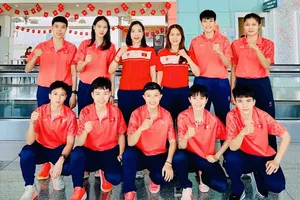 Đội tuyển cầu mây nữ Việt Nam sang Thái Lan tập huấn. Ảnh: THÁI XUÂN