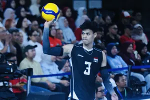 Chủ công Boy của bóng chuyền Indonesia được đội nam Ninh Bình mời sang Việt Nam thi đấu. Ảnh: SAVA