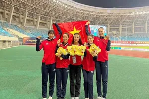 Đội tiếp sức 4x400m nữ từng giành HCV tại Giải vô địch tiếp sức châu Á 2026. Ảnh: N.T.BẮC