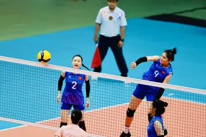 Nguyễn Thị Uyên (9) đã kết thúc tập huấn tại Đội tuyển bóng chuyền nữ Việt Nam. Ảnh: DŨNG PHƯƠNG