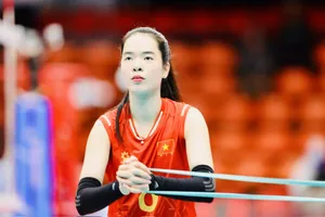 Cầu thủ bóng chuyền Lê Thanh Thúy tiếp tục cầm cờ cho Đoàn thể thao Việt Nam tại ASIAD 20. Ảnh: DŨNG PHƯƠNG