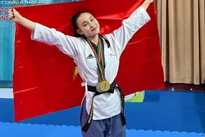 Võ sĩ biểu diễn quyền Châu Ngọc Tuyết Sang của taekwondo Việt Nam. Ảnh: TAEKWONDO VIETNAM