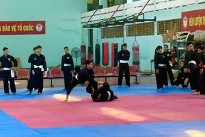 Đội tuyển pencak silat Việt Nam tập luyện với sự tập trung chuẩn bị cho Giải vô địch Đông Nam Á 2026. Ảnh: MINH CHIẾN