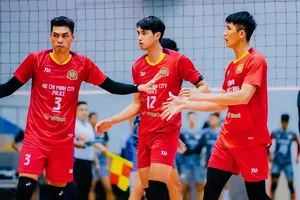 Đội nam Công an TPHCM có vị trí hạng nhì tại Giải bóng chuyền quốc tế Thành phố Đồng Nai mở rộng 2026. Ảnh: CÔNG AN TPHCM