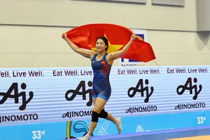 Đô vật Nguyễn Thị Mỹ Trang của thể thao Việt Nam. Ảnh: DŨNG PHƯƠNG