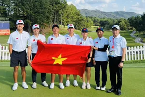 Đội tuyển golf Việt Nam hoàn thành tranh tài ASIAD 20 với nỗ lực cao nhất. Ảnh: VGA
