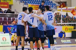 Đội nam Thể Công Tân Cảng đặt mục tiêu vượt qua vòng bảng, vào bán kết giải năm nay. Ảnh: VFV