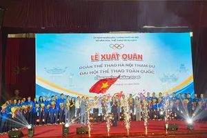Đoàn thể thao Hà Nội tự tin lên đường tham dự Đại hội thể thao toàn quốc lần thứ X-2026. Ảnh: MINH CHIẾN