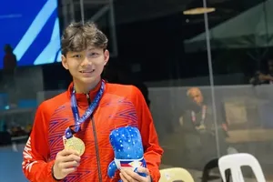 Tuyển thủ bơi Dương Văn Hoàng Quy sẽ cầm cờ tại Lễ khai mạc Olympic trẻ 2026. Ảnh: THANH HUYỀN