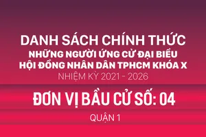 Đơn vị bầu cử số: 04 (quận 1)