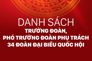 Danh sách trưởng đoàn, phó trưởng đoàn phụ trách 34 đoàn đại biểu Quốc hội