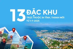 13 đặc khu trực thuộc 34 tỉnh, thành mới từ 1-7-2025