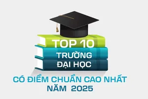 Top 10 trường đại học có điểm chuẩn cao nhất năm 2025