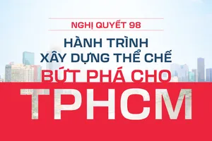 TPHCM nhìn từ trên cao, hướng từ trung tâm qua khu đô thị mới Thủ Thiêm. Ảnh: HOÀNG HÙNG