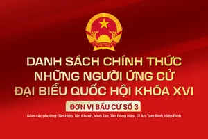 Danh sách chính thức những người ứng cử ĐBQH khóa XVI - Đơn vị bầu cử số 3