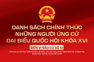 Danh sách chính thức những người ứng cử ĐBQH khóa XVI - Đơn vị bầu cử số 12
