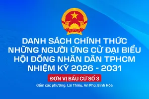 Danh sách chính thức những người ứng cử đại biểu HĐND TPHCM nhiệm kỳ 2026 - 2031 - Đơn vị bầu cử số 3