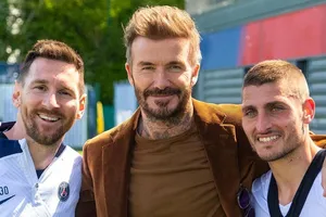 Beckham bên cạnh Messi và Verratti