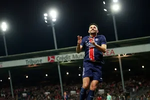 Goncalo Ramos ăn mừng bàn thắng thứ hai vào lưới Stade Brest, ấn định thắng lợi cho PSG
