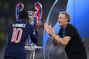 HLV Luis Enrique và Ousmane Dembele, những nhân tố nổi bật nhất đưa PSG tiến đến danh hiệu Champions League 2025. Ảnh: Getty Images