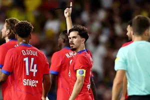 Vitinha ghi bàn duy nhất giúp PSG thắng nhọc Nantes. Ảnh: REUTERS