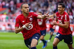 Ethan Mbappe lập công ấn định chiến thắng cho Lille trước Toulouse. Ảnh: AFP