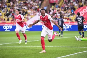 Ansu Fati ăn mừng sau khi ghi cú đúp vào lưới Metz giúp Monaco thắng 5-2 ở vòng 5 Ligue 1 2025/26. Ảnh: Getty Images