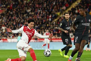 Minamino ghi bàn duy nhất giúp Monaco vượt qua khó khăn đánh bại PSG. Ảnh: REUTERS