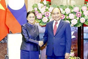 President Nguyen Xuan Phuc receives Lao Vice President Pany Yathotou